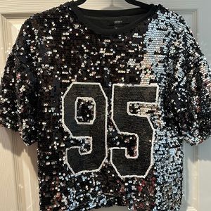 Game Day Sequin Jersey Top